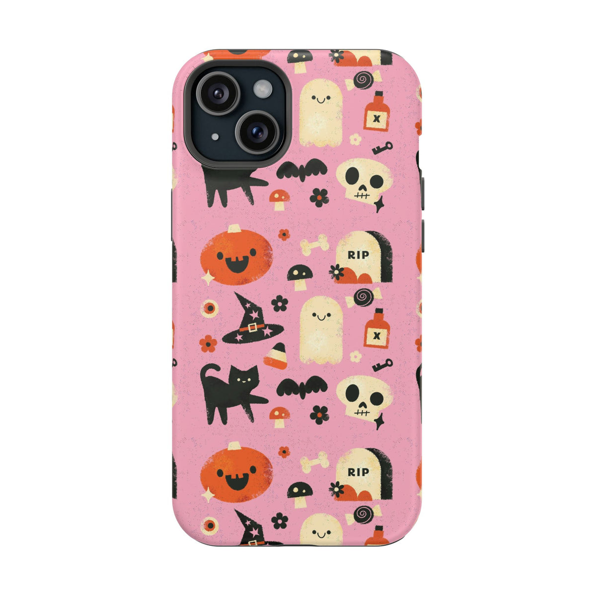 Cute Pink Halloween Magnetic Impact Phone Case — Ghosts, Pumpkins & Skulls