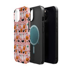 Halloween Ghosts & Pumpkins Magnetic Phone Case — Cute Pink Spooky Pattern