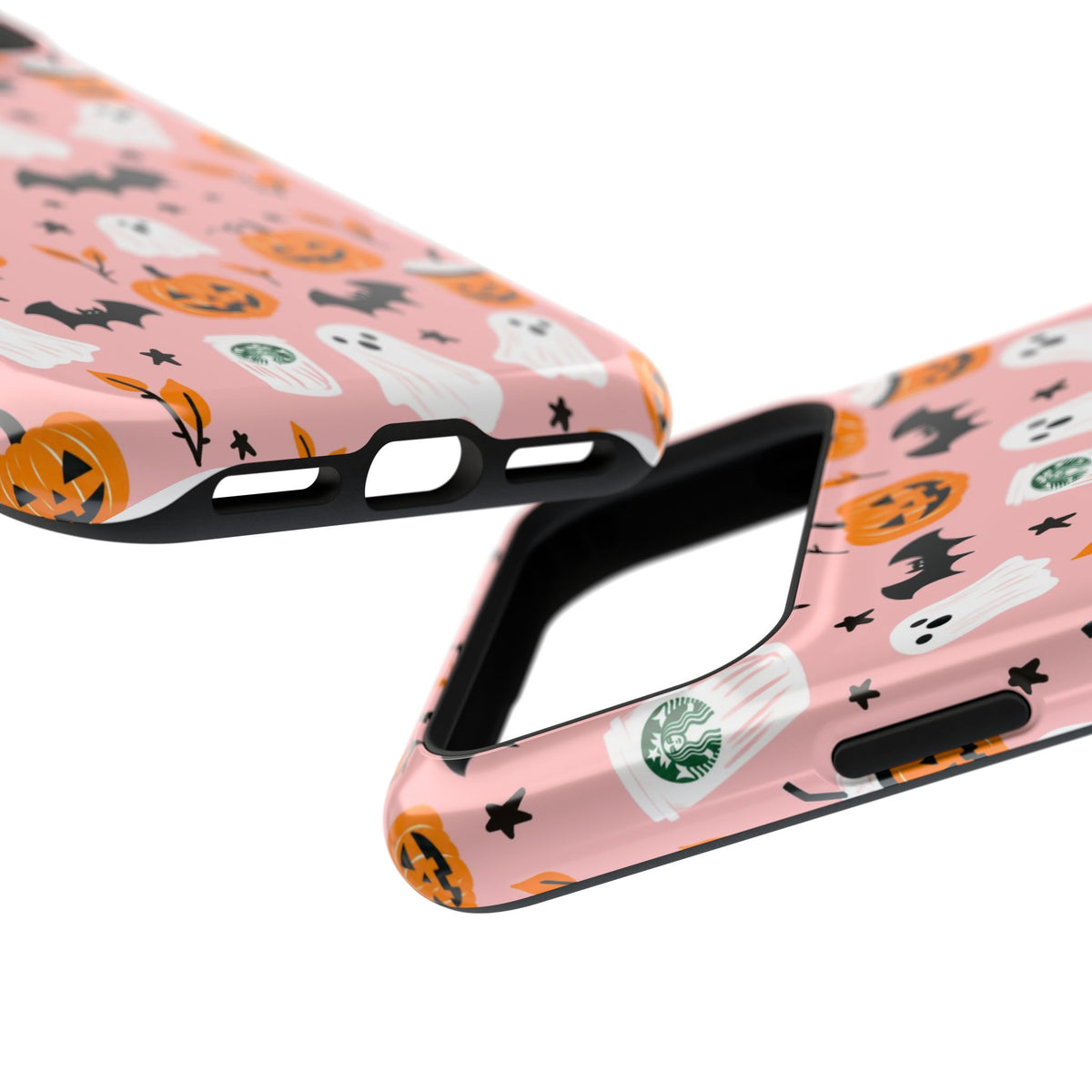 Halloween Cute Pattern Phone Case — Pink Ghosts, Pumpkins & Bats Magnetic Impact-Resistant