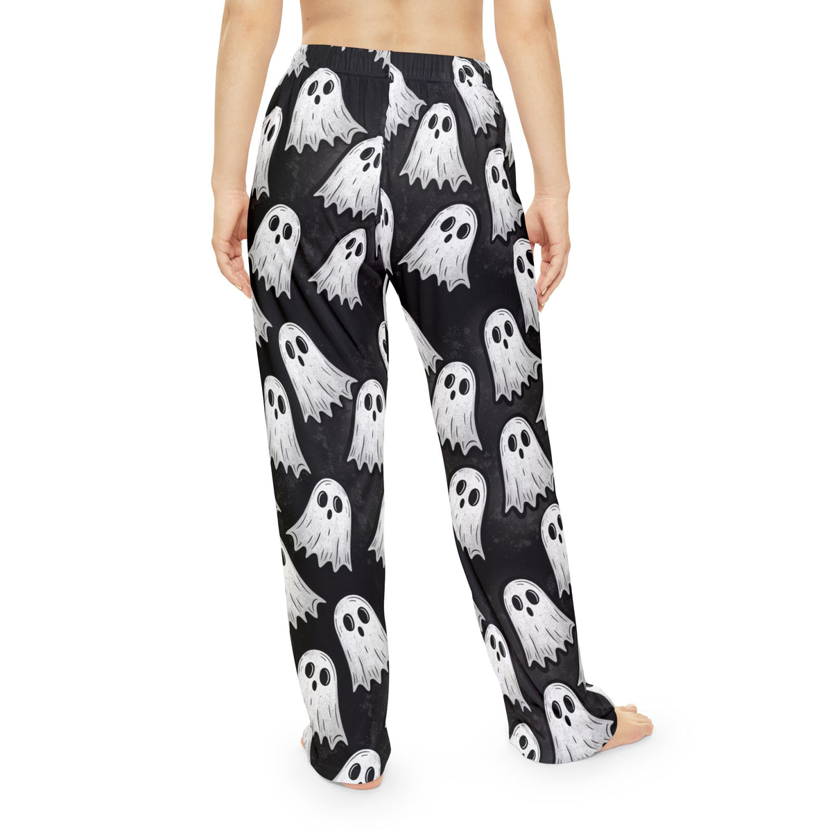 Ghost Print Pajama Pants — Women's Halloween Lounge Pants