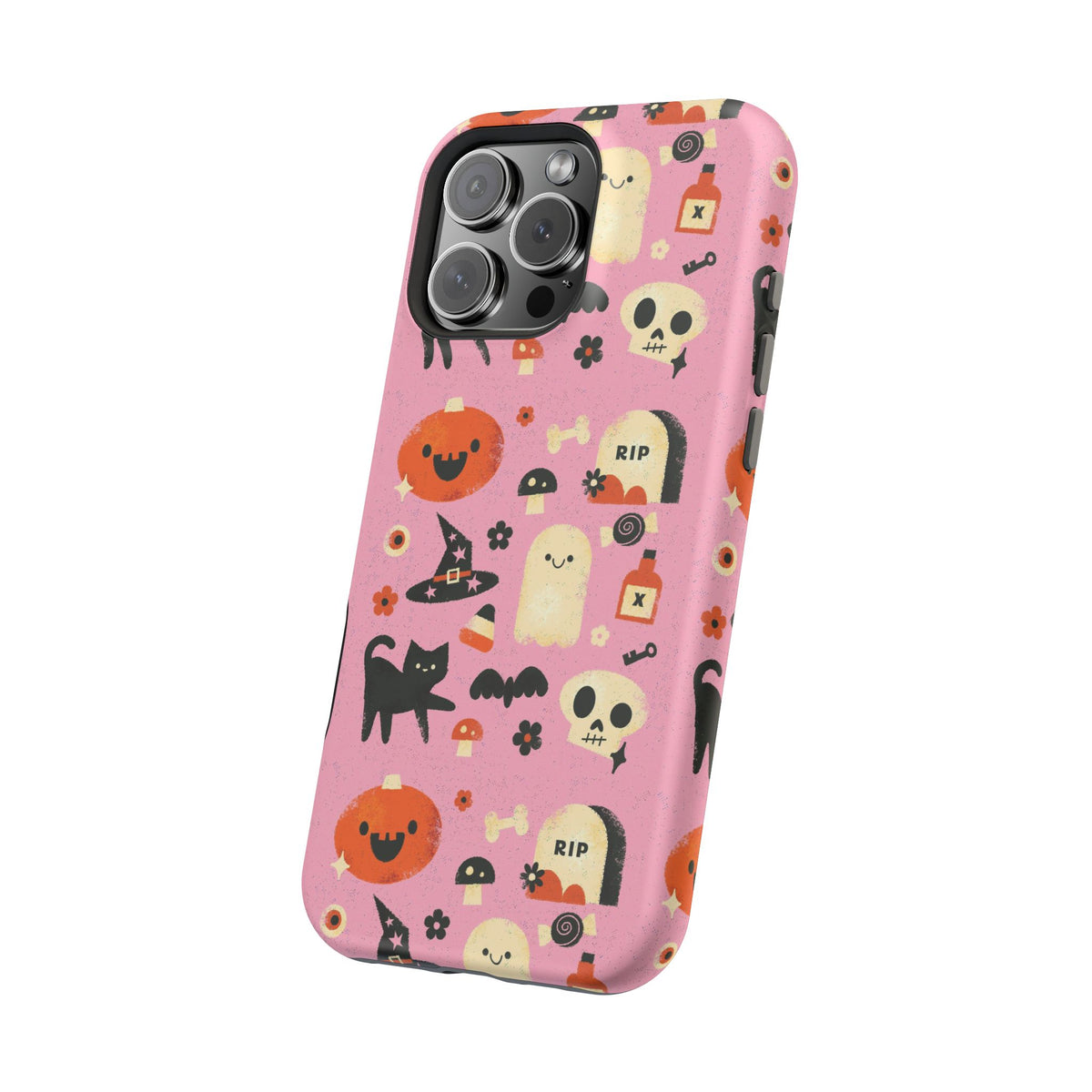 Cute Pink Halloween Magnetic Impact Phone Case — Ghosts, Pumpkins & Skulls