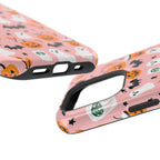 Halloween Cute Pattern Phone Case — Pink Ghosts, Pumpkins & Bats Magnetic Impact-Resistant