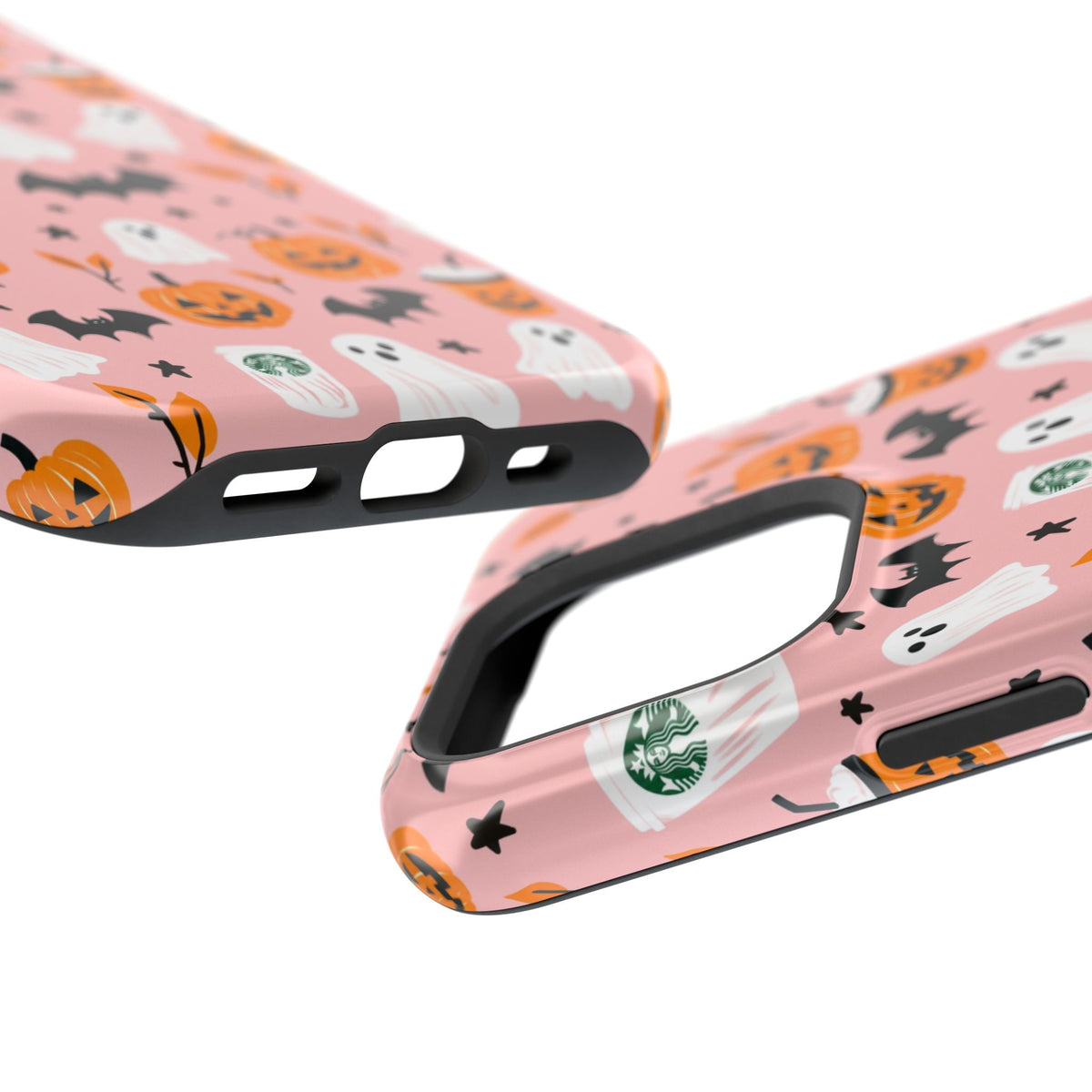 Halloween Cute Pattern Phone Case — Pink Ghosts, Pumpkins & Bats Magnetic Impact-Resistant