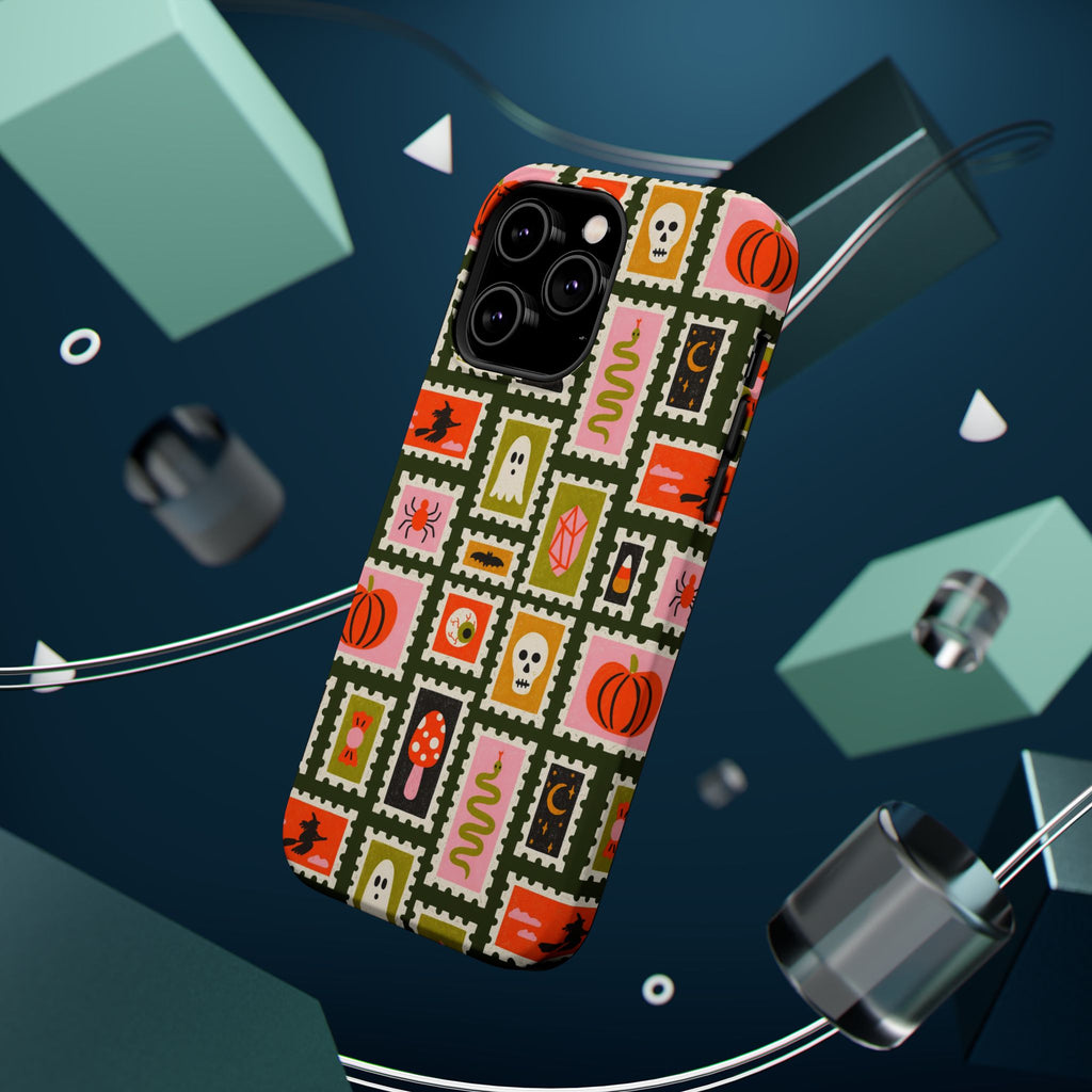 Halloween Stamp Pattern Phone Case — Cute Spooky Icons Magnetic Impact-Resistant Case