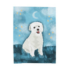 Manta de terciopelo con ilustración de perro caniche