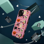 Cute Pink Halloween Magnetic Impact Phone Case — Ghosts, Pumpkins & Skulls