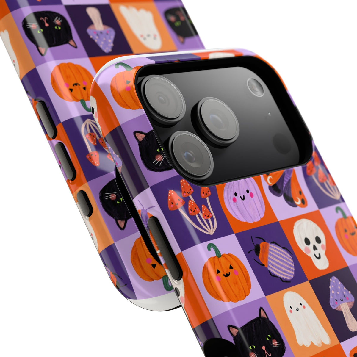 Halloween Pattern Magnetic Impact-Resistant Phone Case — Cute Pumpkins, Cats & Ghosts