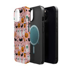 Halloween Cute Pattern Phone Case — Pink Ghosts, Pumpkins & Bats Magnetic Impact-Resistant