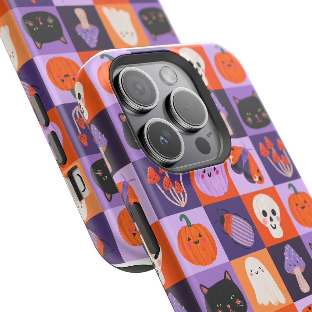 Halloween Pattern Magnetic Impact-Resistant Phone Case — Cute Pumpkins, Cats & Ghosts
