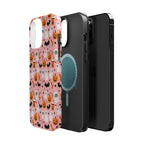 Halloween Ghosts & Pumpkins Magnetic Phone Case — Cute Pink Spooky Pattern