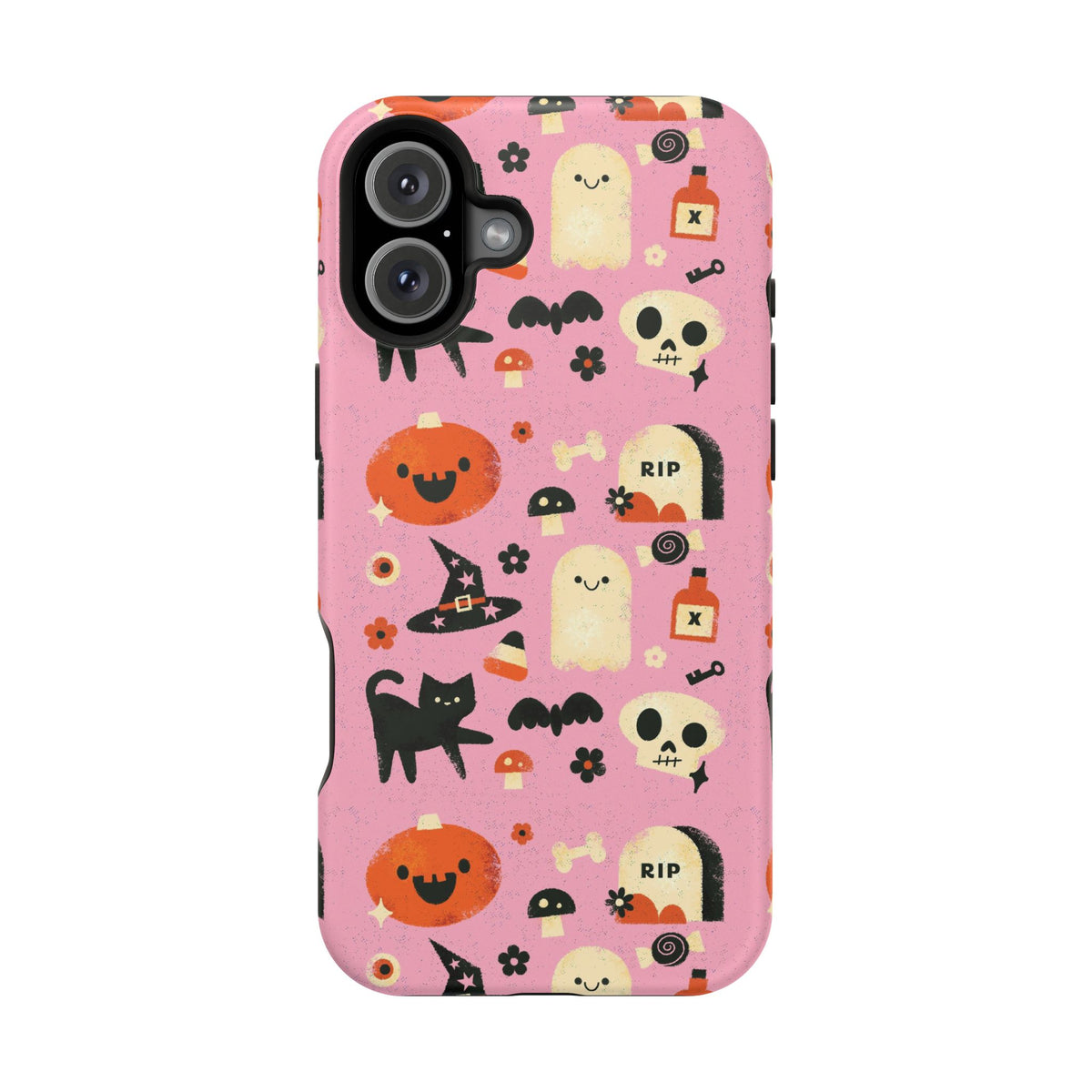 Cute Pink Halloween Magnetic Impact Phone Case — Ghosts, Pumpkins & Skulls