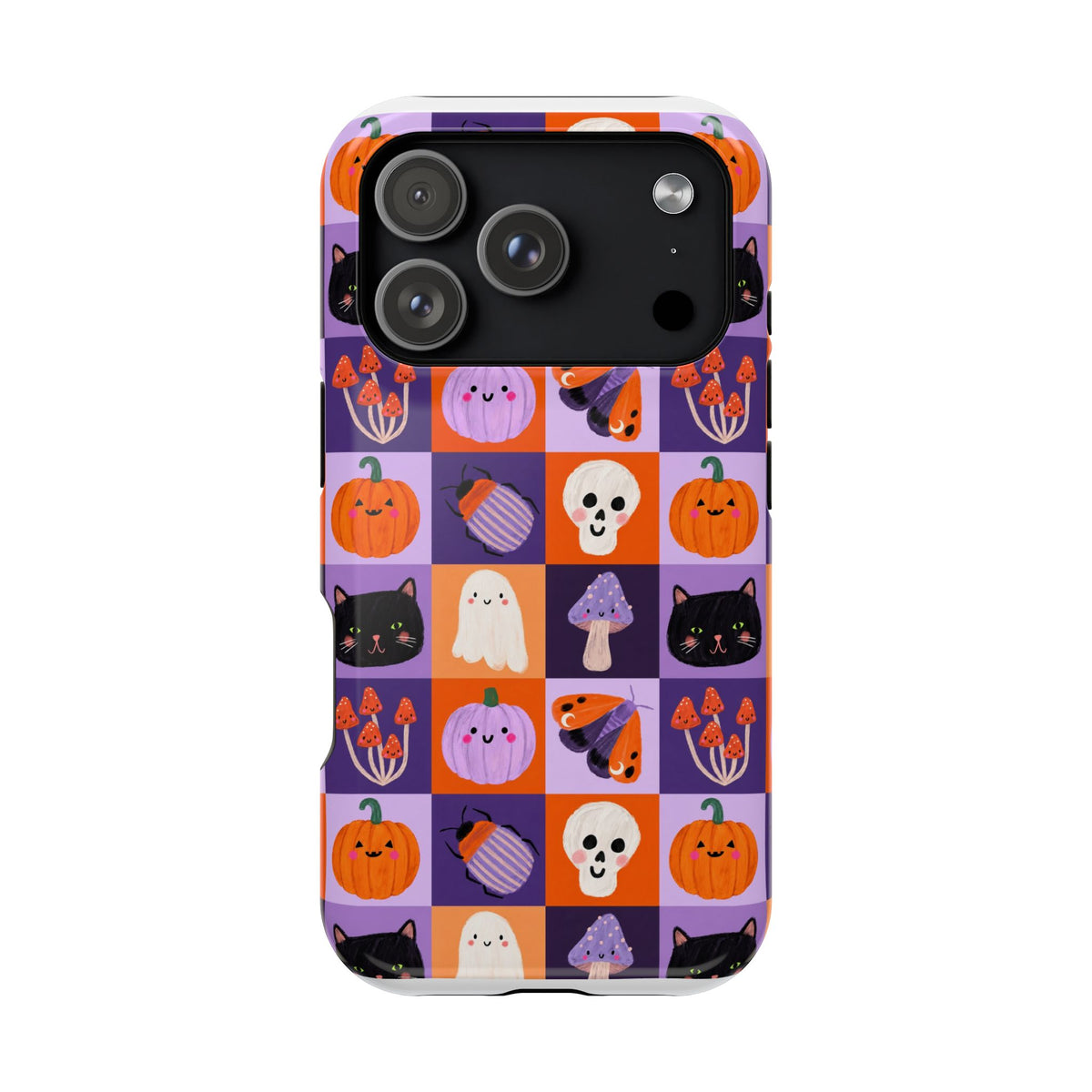 Halloween Pattern Magnetic Impact-Resistant Phone Case — Cute Pumpkins, Cats & Ghosts