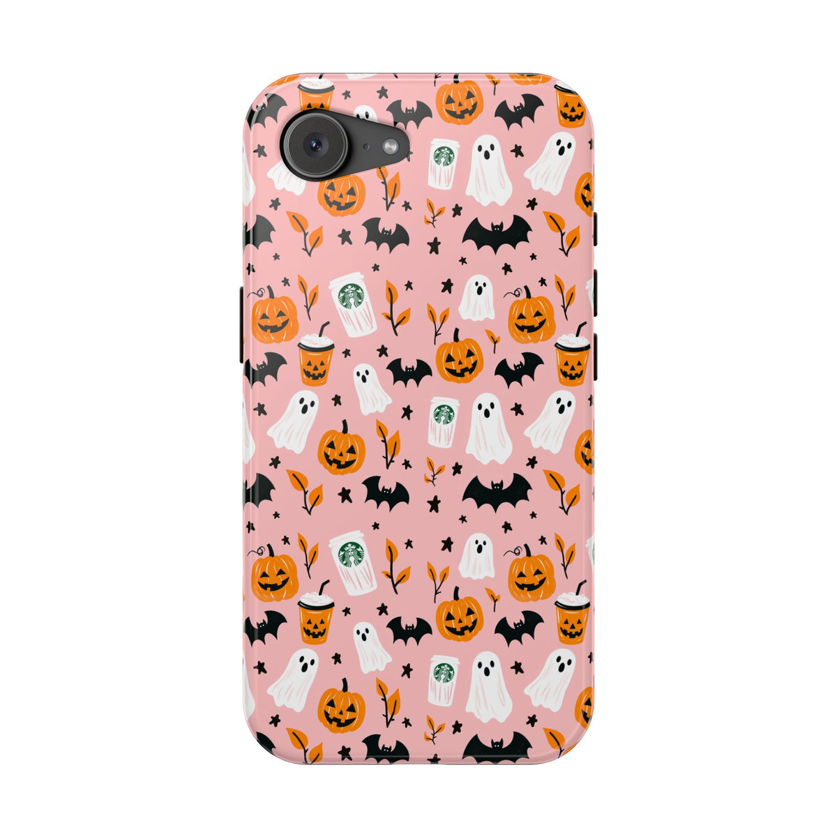 Halloween Ghosts & Pumpkins Magnetic Phone Case — Cute Pink Spooky Pattern
