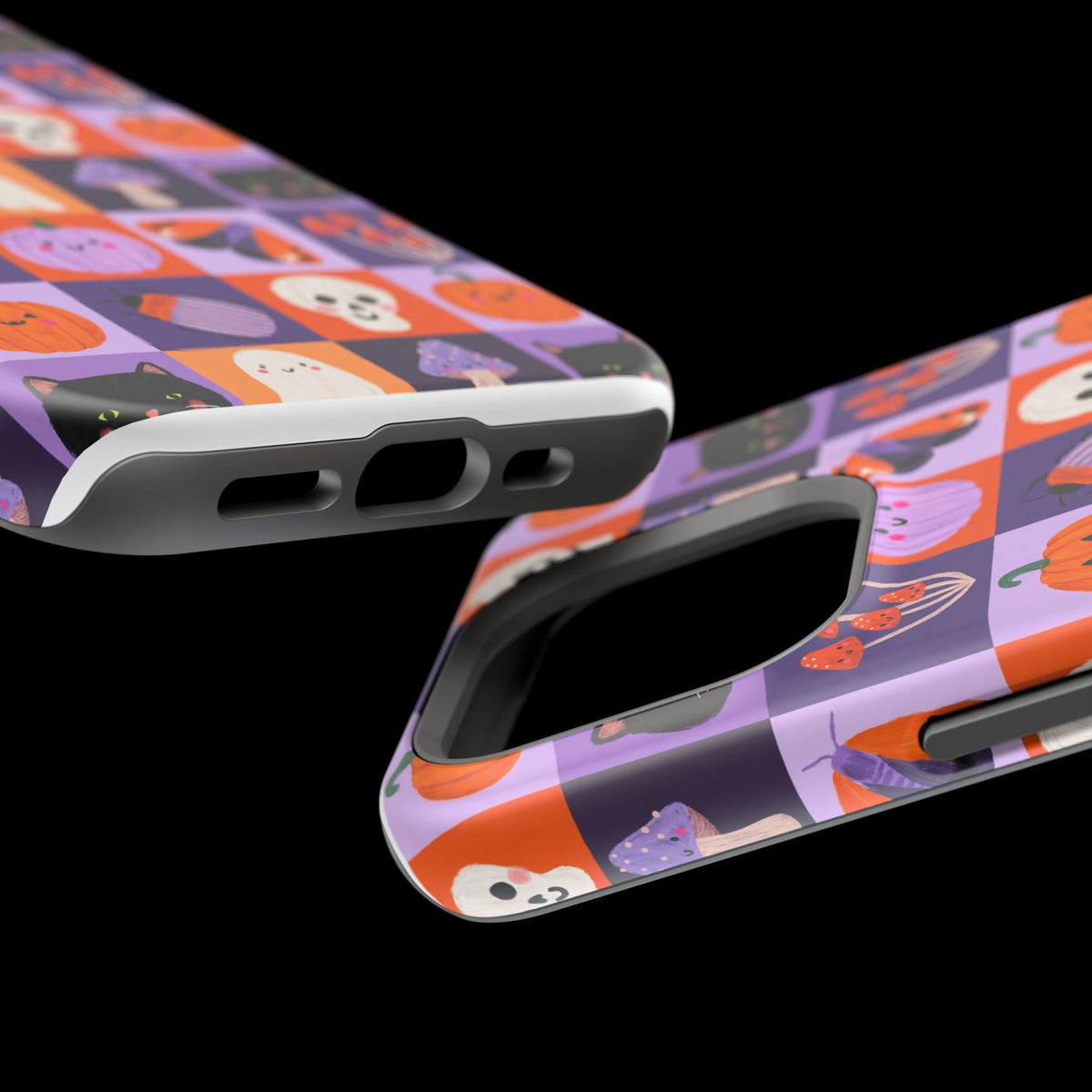 Halloween Pattern Magnetic Impact-Resistant Phone Case — Cute Pumpkins, Cats & Ghosts