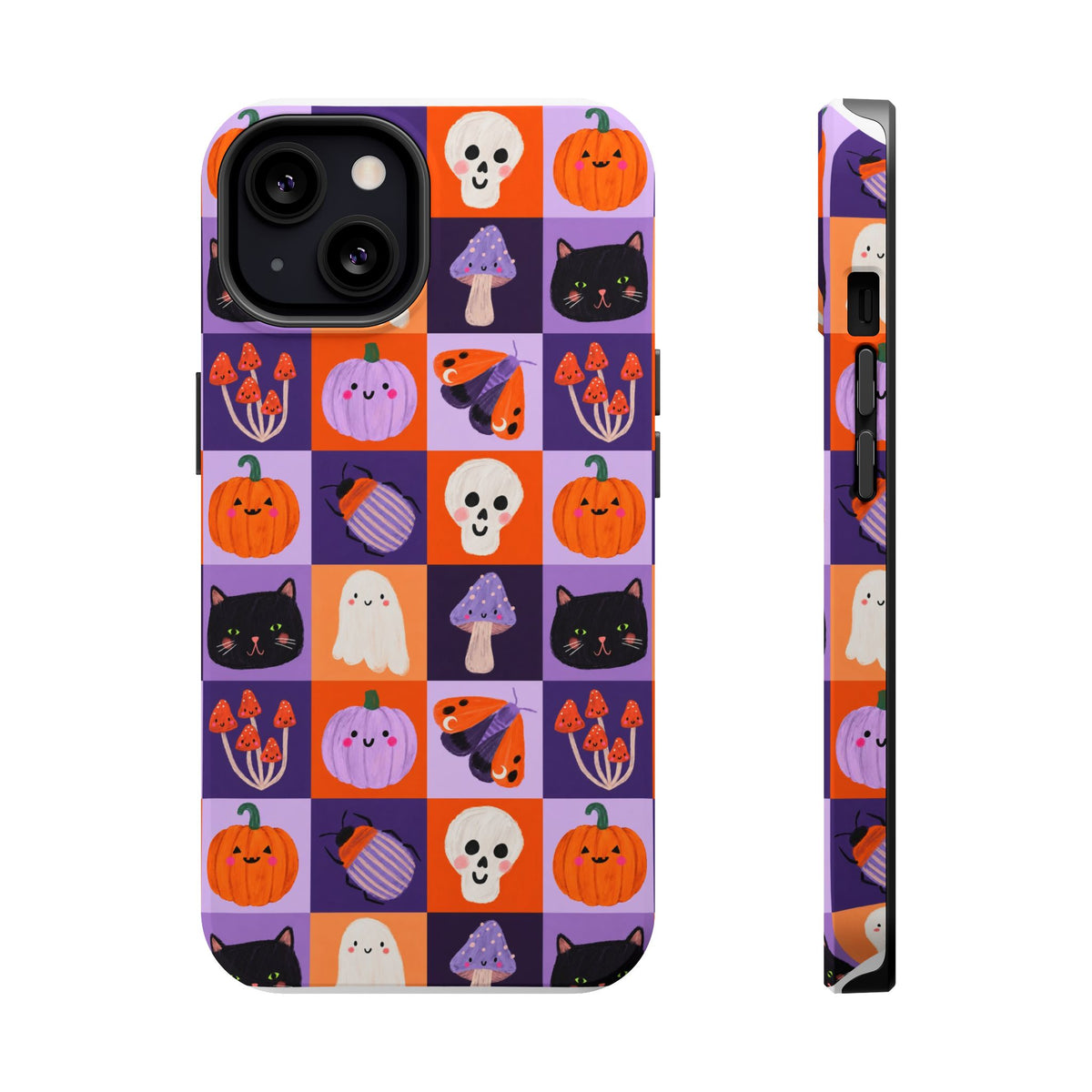 Halloween Pattern Magnetic Impact-Resistant Phone Case — Cute Pumpkins, Cats & Ghosts