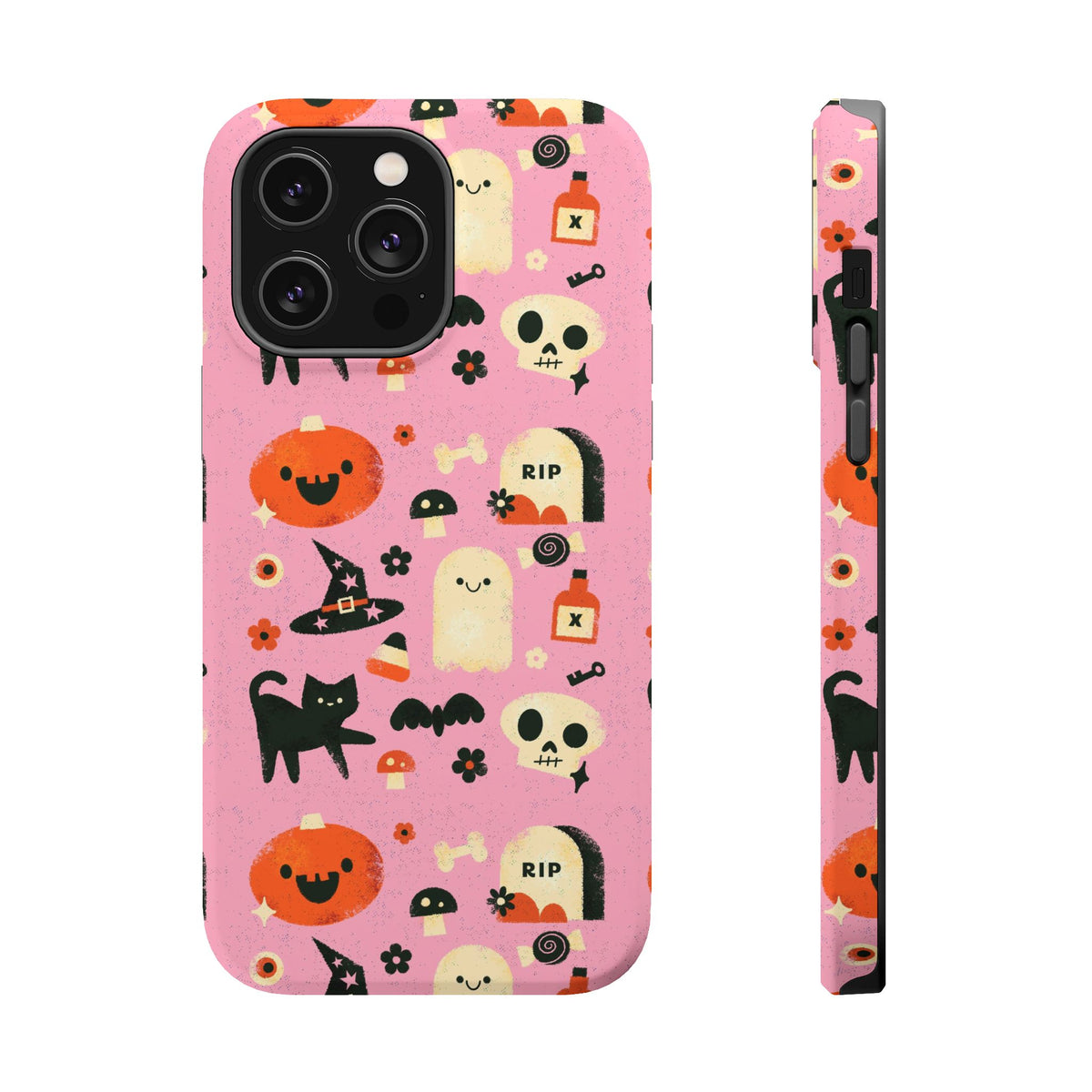 Cute Pink Halloween Magnetic Impact Phone Case — Ghosts, Pumpkins & Skulls