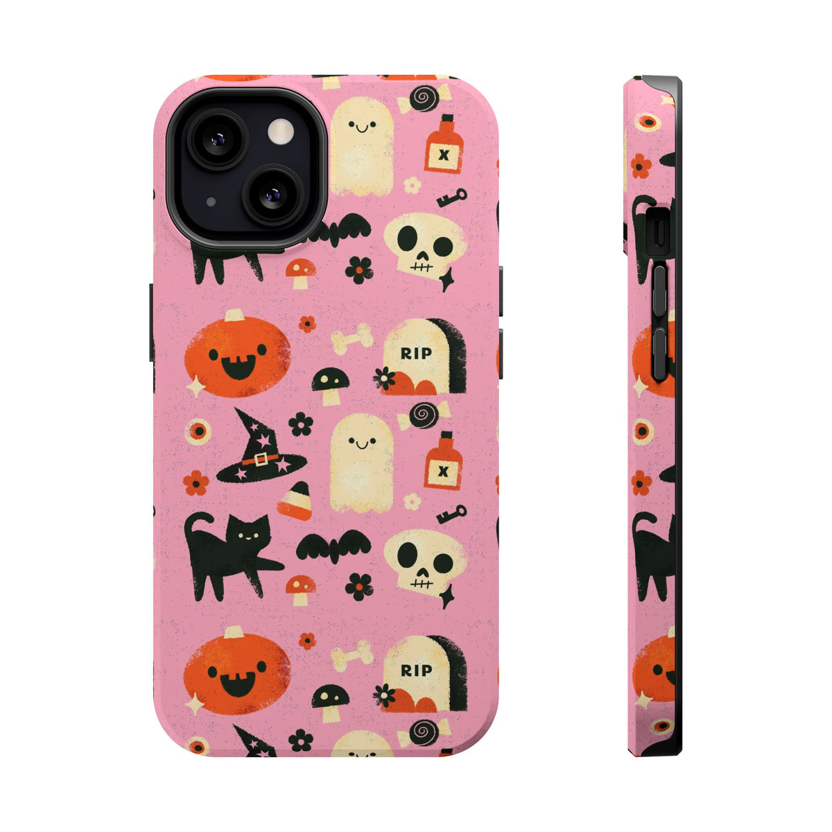 Cute Pink Halloween Magnetic Impact Phone Case — Ghosts, Pumpkins & Skulls