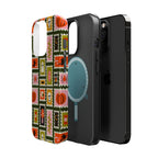 Halloween Stamp Pattern Phone Case — Cute Spooky Icons Magnetic Impact-Resistant Case