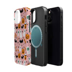 Halloween Cute Pattern Phone Case — Pink Ghosts, Pumpkins & Bats Magnetic Impact-Resistant