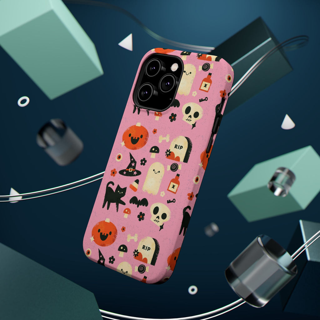 Cute Pink Halloween Magnetic Impact Phone Case — Ghosts, Pumpkins & Skulls