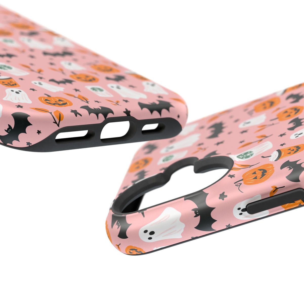 Halloween Ghosts & Pumpkins Magnetic Phone Case — Cute Pink Spooky Pattern