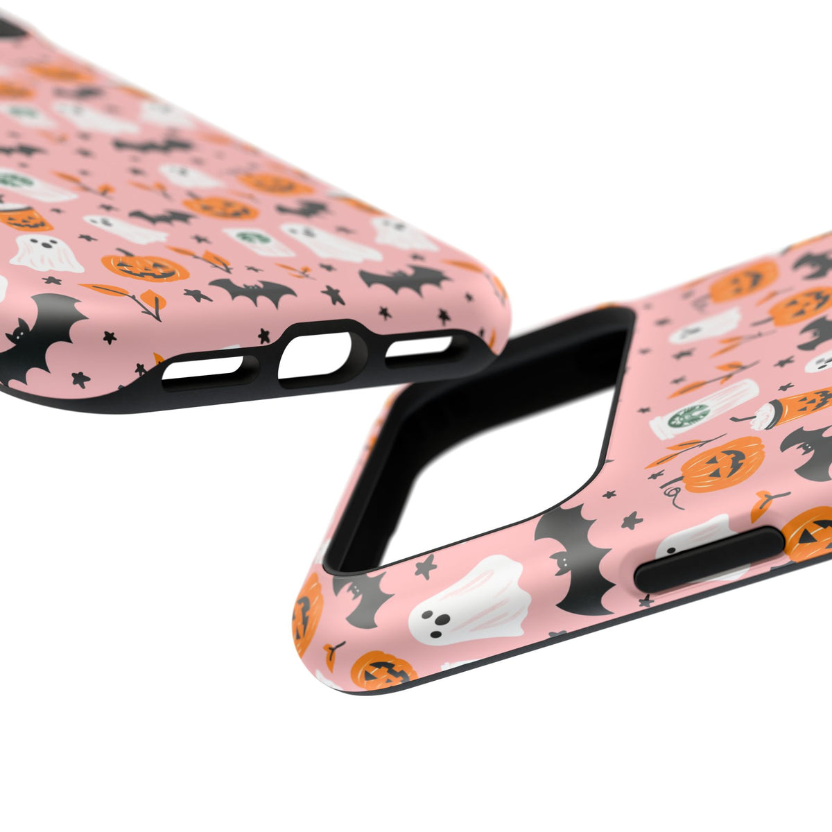 Halloween Ghosts & Pumpkins Magnetic Phone Case — Cute Pink Spooky Pattern