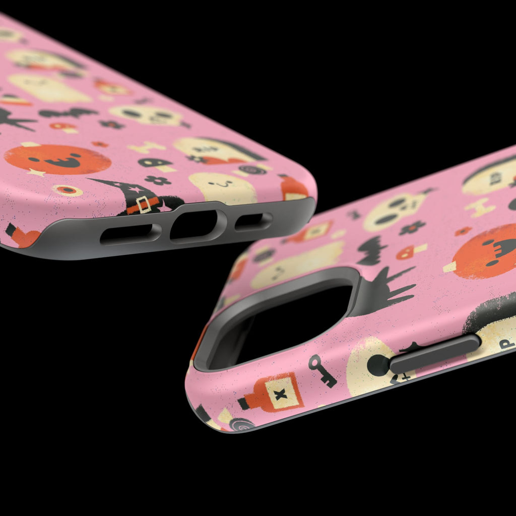 Cute Pink Halloween Magnetic Impact Phone Case — Ghosts, Pumpkins & Skulls