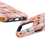 Halloween Cute Pattern Phone Case — Pink Ghosts, Pumpkins & Bats Magnetic Impact-Resistant