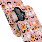Halloween Ghosts & Pumpkins Magnetic Phone Case — Cute Pink Spooky Pattern