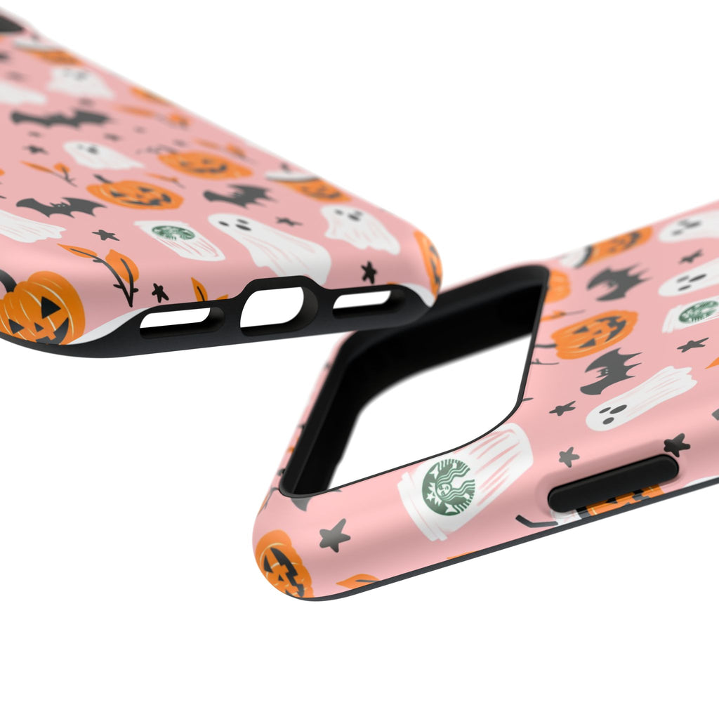 Halloween Cute Pattern Phone Case — Pink Ghosts, Pumpkins & Bats Magnetic Impact-Resistant