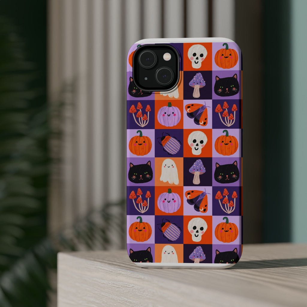 Halloween Pattern Magnetic Impact-Resistant Phone Case — Cute Pumpkins, Cats & Ghosts