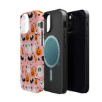 Halloween Cute Pattern Phone Case — Pink Ghosts, Pumpkins & Bats Magnetic Impact-Resistant