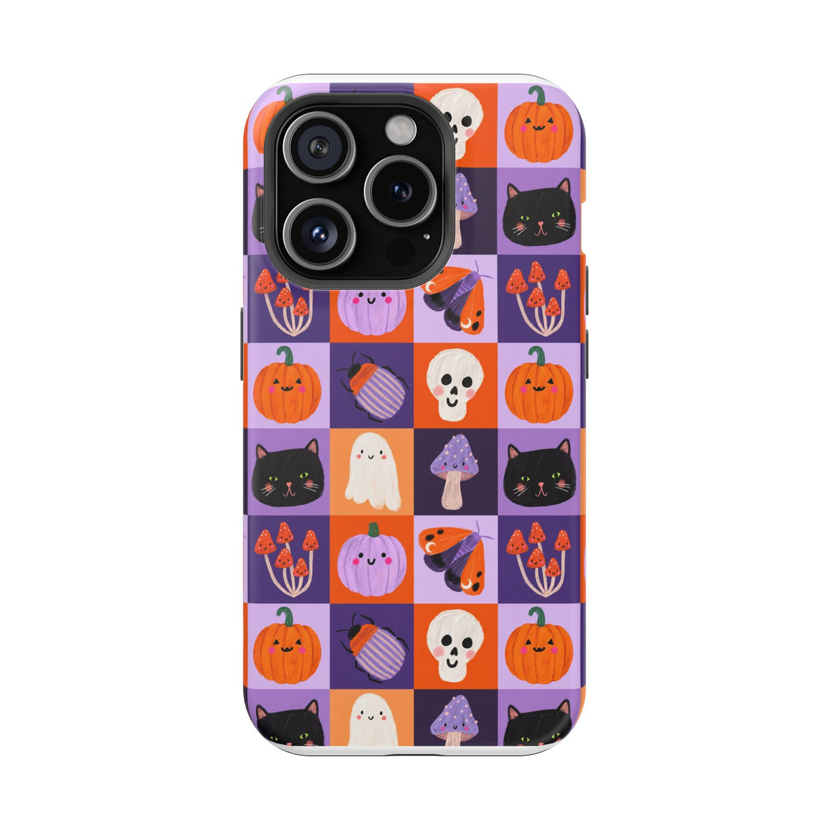 Halloween Pattern Magnetic Impact-Resistant Phone Case — Cute Pumpkins, Cats & Ghosts