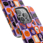 Halloween Pattern Magnetic Impact-Resistant Phone Case — Cute Pumpkins, Cats & Ghosts