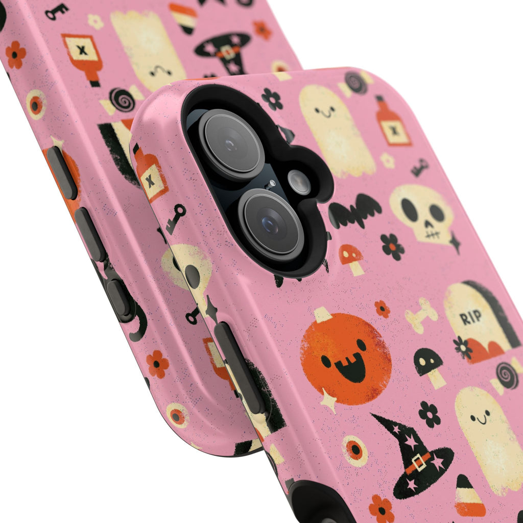 Cute Pink Halloween Magnetic Impact Phone Case — Ghosts, Pumpkins & Skulls