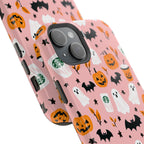 Halloween Cute Pattern Phone Case — Pink Ghosts, Pumpkins & Bats Magnetic Impact-Resistant