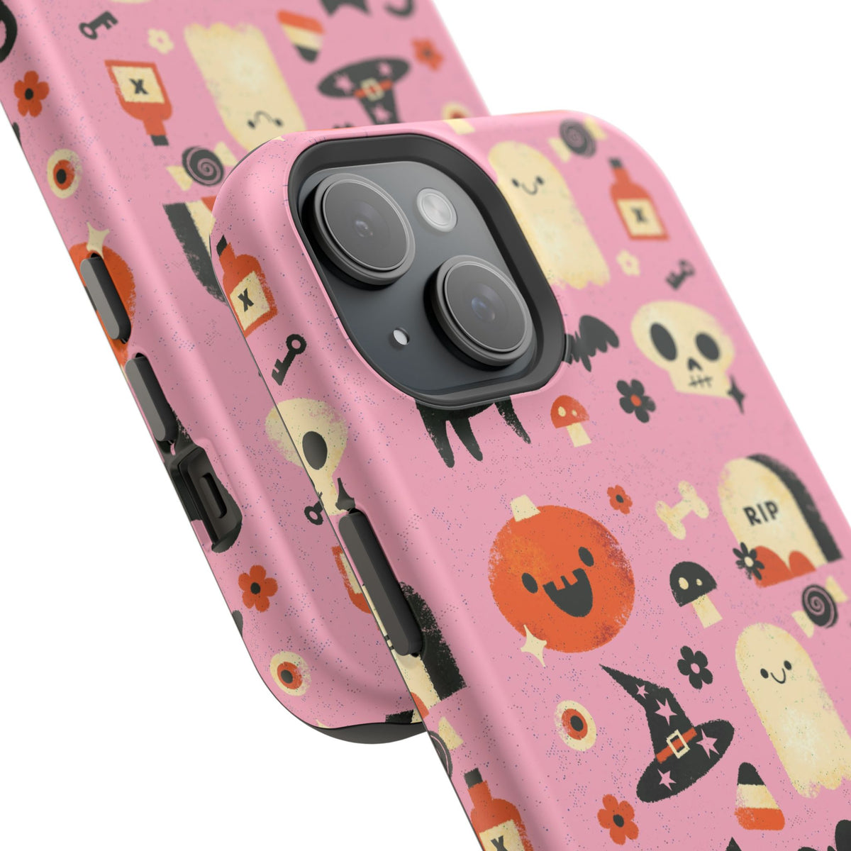 Cute Pink Halloween Magnetic Impact Phone Case — Ghosts, Pumpkins & Skulls