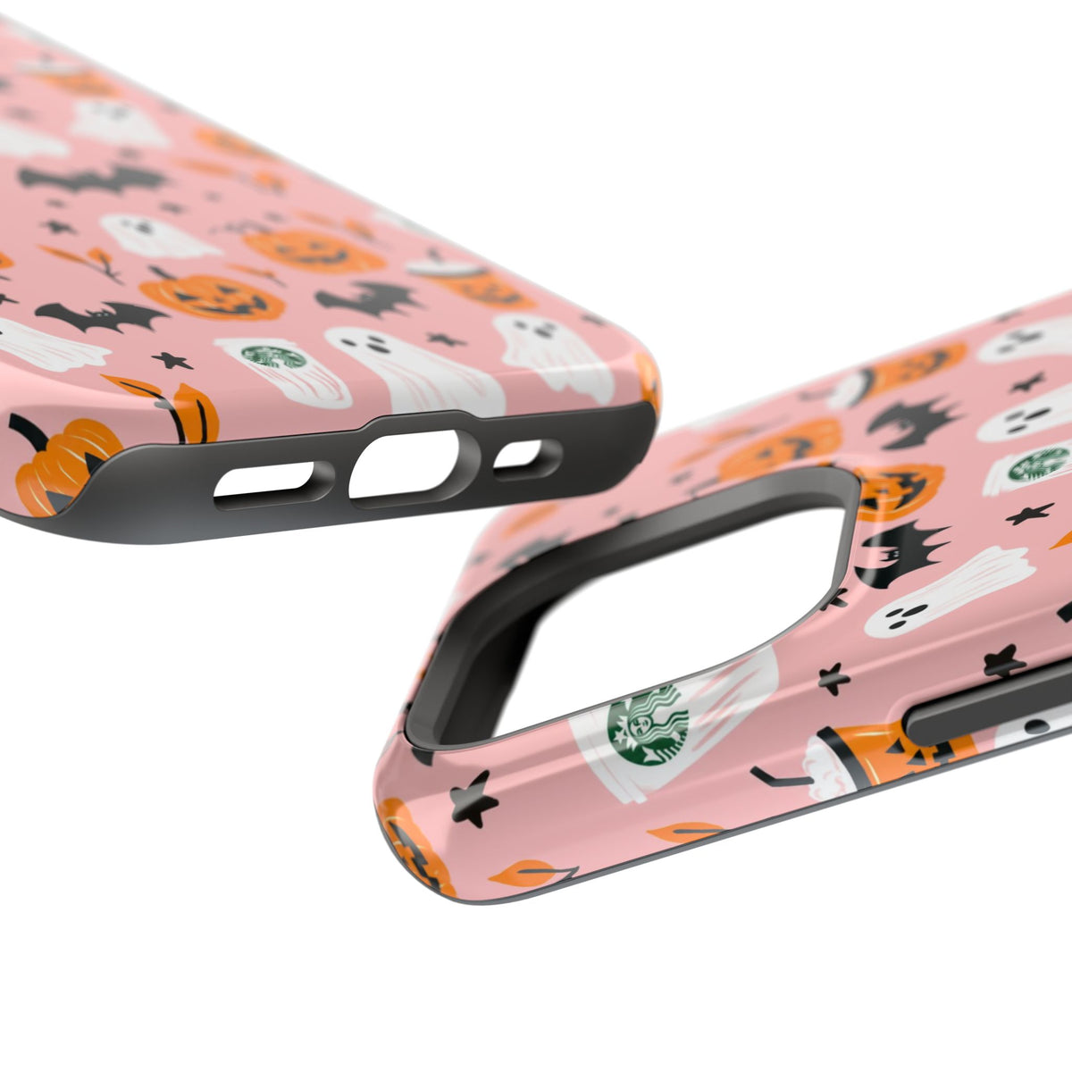 Halloween Cute Pattern Phone Case — Pink Ghosts, Pumpkins & Bats Magnetic Impact-Resistant
