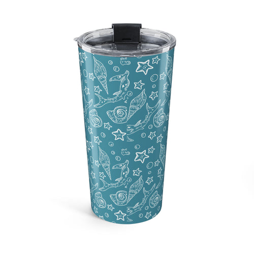 20oz Sea Life Tumbler – Whale & Shell Pattern Insulated Travel Cup