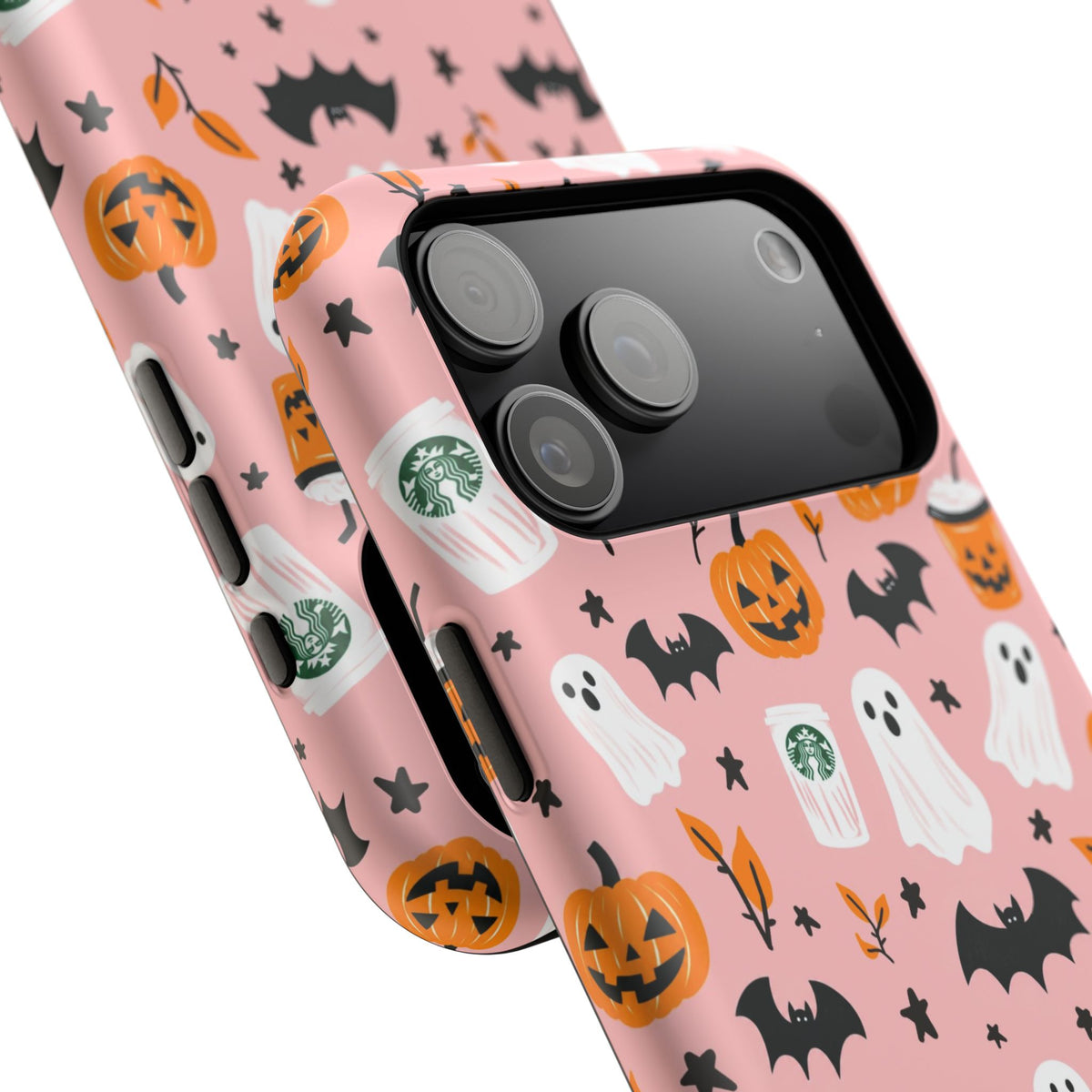 Halloween Cute Pattern Phone Case — Pink Ghosts, Pumpkins & Bats Magnetic Impact-Resistant
