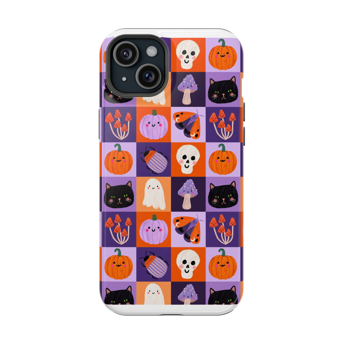 Halloween Pattern Magnetic Impact-Resistant Phone Case — Cute Pumpkins, Cats & Ghosts