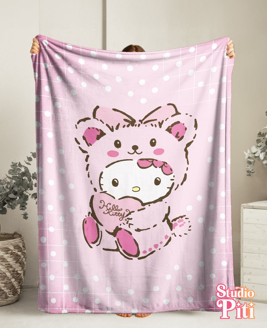 Pink Hello Kitty Plush Blanket