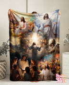 Manta de collage de Jesús cristiano