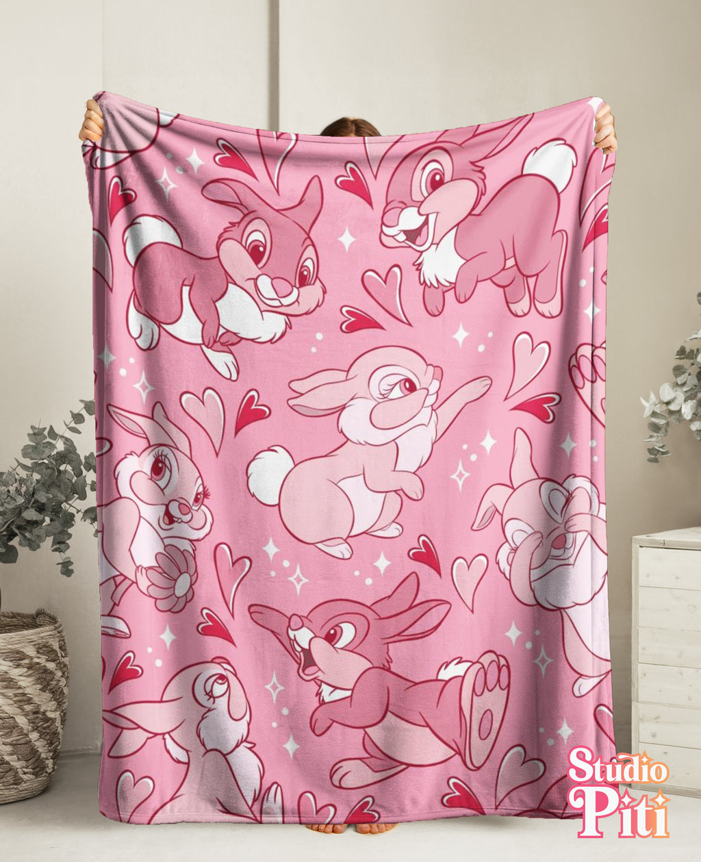 Pink Disney Thumper Bunny Blanket