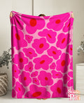 Pink Retro Floral Blanket