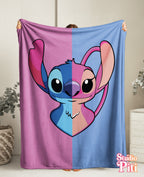 Manta de Felpa Aterciopelada de Stitch y Angel