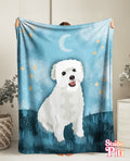 Poodle Dog Illustration Velveteen Blanket