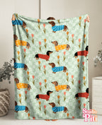 Manta de felpa de terciopelo con estampado de Dachshund