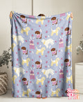 Poodle Dog Illustration Velveteen Blanket