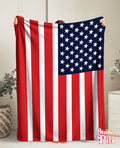 American Flag Velveteen Plush Blanket — Soft Patriotic Throw for Home, 4th of July & Memorial Day